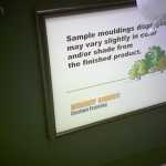 "Sample mouldings displayed may vary slightly in color and/or shade from the finished product."